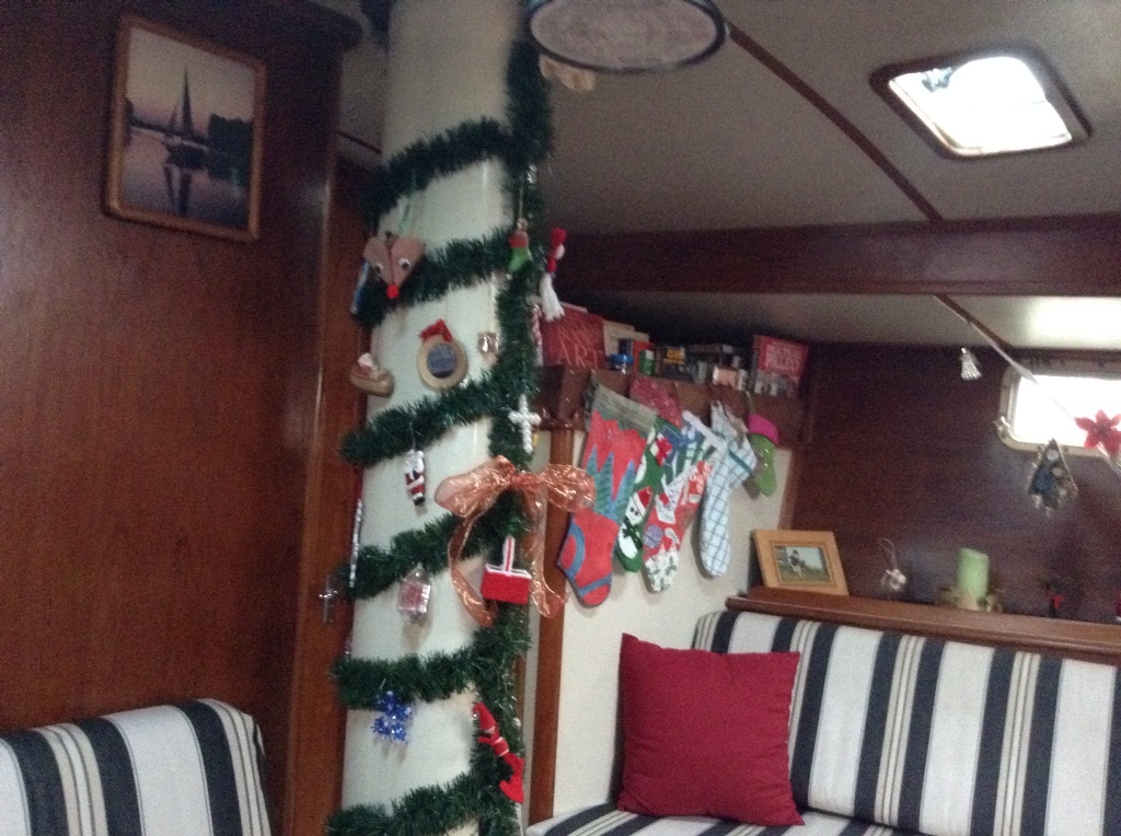 christmas on a sail boat